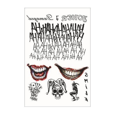 For Joker Temporary Tattoos Halloween Fancy Dress Sticks.
