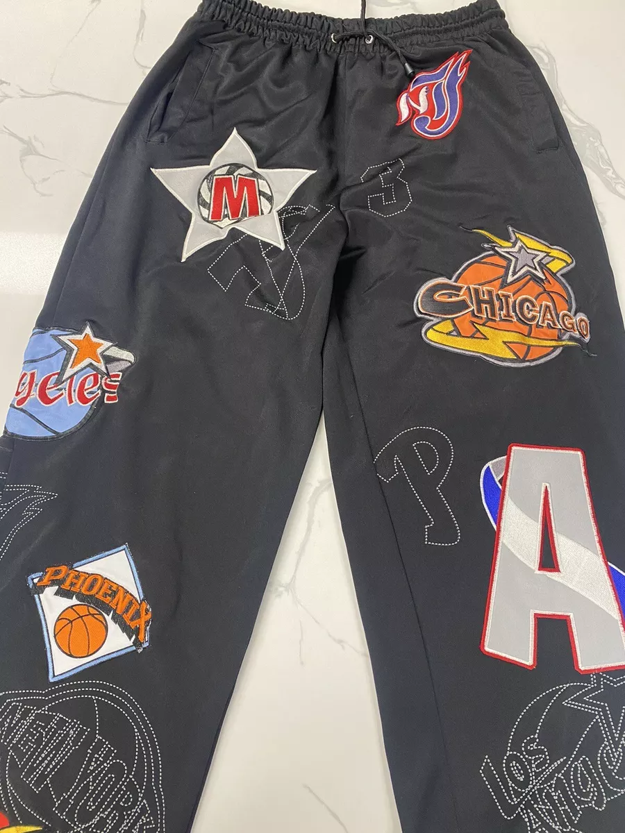 Vintage Dtek Sports Sweat Pants Mens XL Retro NBA Basketball Team Patches Y2K