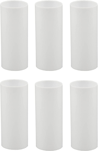 Set of 6, 3 Inch Tall White Plastic Candle Covers Sleeves Chandelier Socket Base - Afbeelding 1 van 4