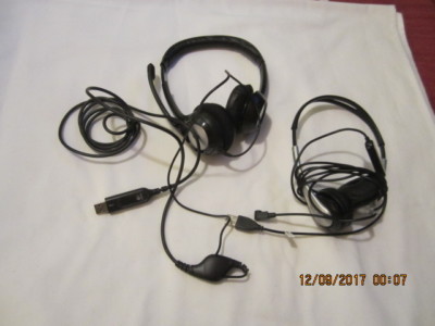 Lot of Two Preowned Headphones - Logitech and No Name Brand - Sold AS IS