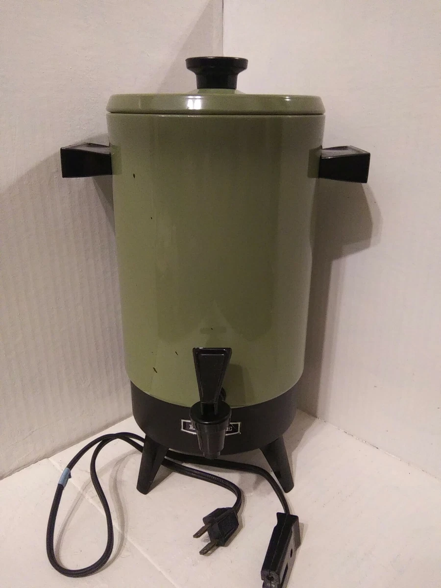 VTG AVOCADO GREEN EMPIRE 32 CUP ELECTRIC COFFEE POT PERCOLATOR 2032-21