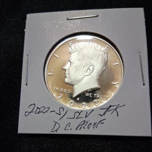 2022 S SILVER PROOF Gem Deep Cameo Kennedy Half Dollar  .999 Fine 99.9% SILVER A