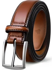Men's Genuine Leather Belts, Double Stitched Dress Belts, Fashion & Classic D...