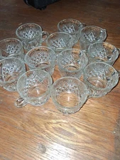 L.E Smith Pineapple Punch Bowl Cup Vintage set of 12
