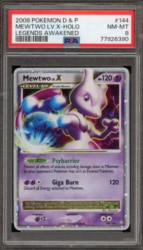 Pokemon Mewtwo Lv.X Legends Awakened Holo Ultra Rare #144 PSA 8
