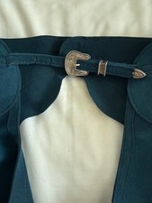 Show Season teal western chaps in EUC