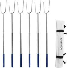 32" Heavy Duty Hot Dog Roasting Sticks for Campfire, Smores Sticks for Fire Pit 