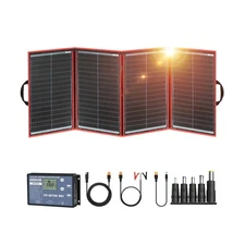 DOKIO 200W Portable Foldable Solar Panel Kit (20x27in, 9.7lb), with Separate ...