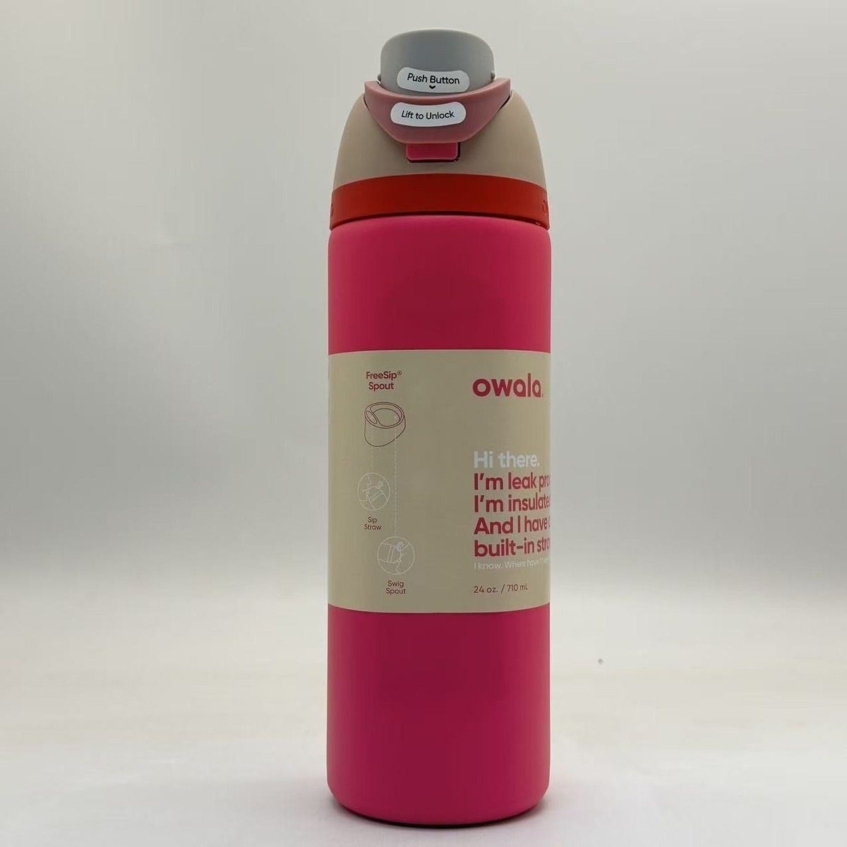 24oz Owala FreeSip Rose Pink Water Bottle Sport Mug - New | eBay