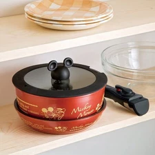 Skater handle comes off pot 7.9in frying pan glass lid Mickey Disney ANFP2 Japan