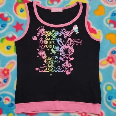 Mezzo piano heisei retro black frosty pop tank top 150