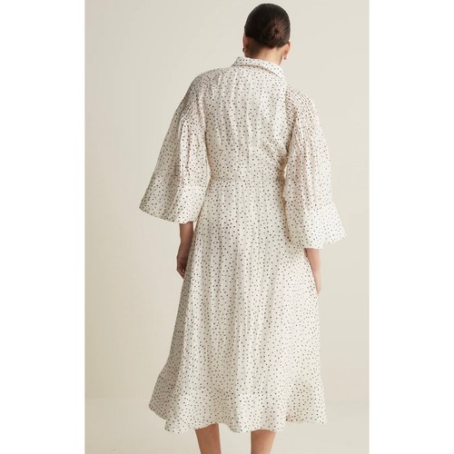 Joslin Dottie Silk Linen Midi Shirt Dress Polka Dot NWT Size 12 - Picture 6 of 18