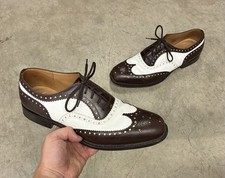Church's Leather Oxford Brogue Spectator Shoes Wingtip Made England US Size 9 F