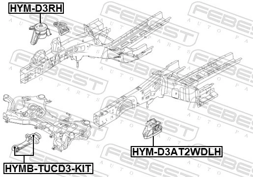 LAGERUNG MOTOR HYM-D3AT2WDLH FÜR HYUNDAI TUCSONix35 G4NA 2.0L G4FD 1.6L 4cyl - Bild 3 von 4