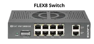 NVT Phybridge FLEX8 Unmanaged Switch 8-Port PoE NV-FLX-08 190W Power Supply