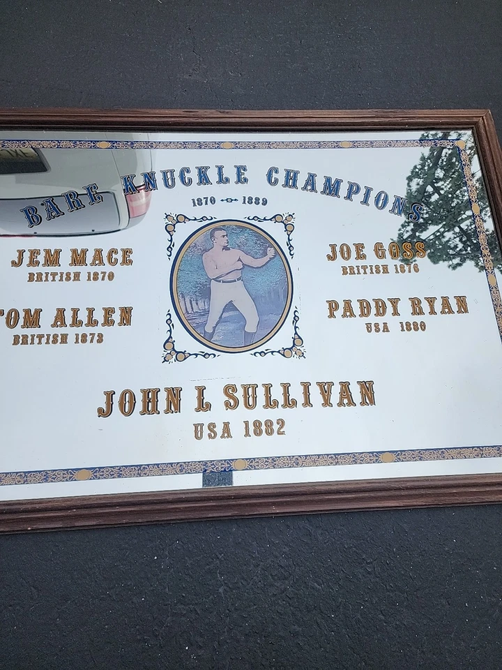 Espejo Vintage Bare Knuckle Champions Enorme Raro Joe Goss Paddy Ryan Jem Mace Etc Foto 3 de 4
