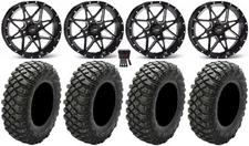 ITP Tornado 14" Wheels Black 30" Crawler XR Tires Kawasaki Brute Force IRS