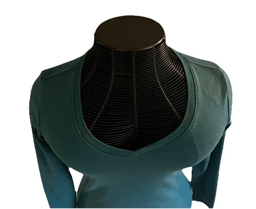 EDDIE BAUER Women's Green V-Neck Long Sleeve Shirt Sz. M - Picture 4 of 7