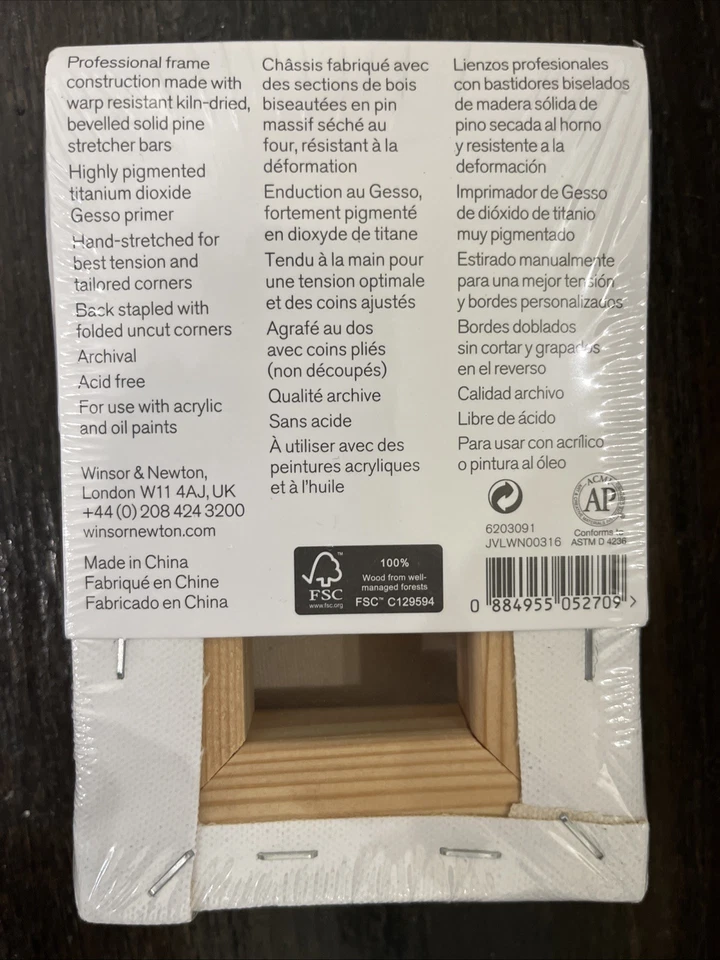 PACK 2 Winsor & Newton lona de algodón 4 X6 100 % algodón resistente pino macizo Foto 4 de 4