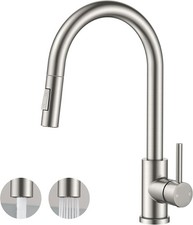 Kitchen Faucet, 2-Mode Pull Down Sprayer, Classic Stainless Steel
