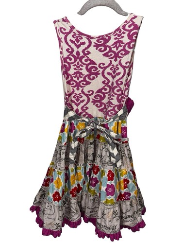 Mustard Pie Girls Sleeveless Dress - Size 6X Boutique Okay Multicolor Ruffles - Picture 6 of 6