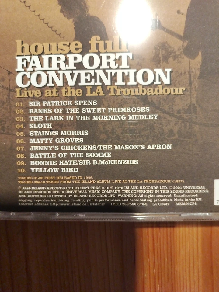 Fairport Convention - CD - House Full (Live at the L.A. Troubadour) - Bild 2 von 4