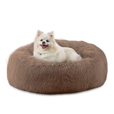 23'' inch Calming Dog Bed, Plush Anti-Anxiety Donut Dog Bed for Small Dogs, W...