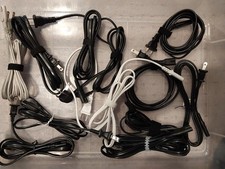 Lot of 10 Two-Prong Various Length AC Power Cord Cables NEMA 1-15P C7