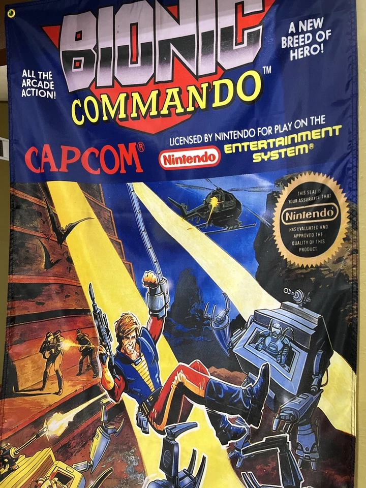 Bionic Commando 5' Boxart Flag Nintendo NES CAPCOM Banner Poster 8bit - Image 3 of 3