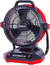 Ecomax 12" 20V Cordless or Plug-In AC/DC Bucket Top Misting Fan