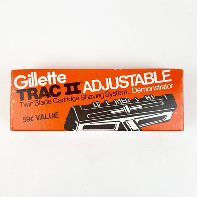 Vintage Gillette Trac 2 Trac II Adjustable Twin Blade Razor Trial Box Sealed New