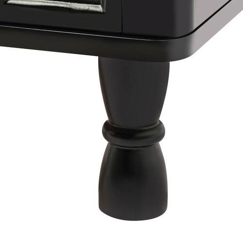 Black Retro Bedside Table End Table with 2 Drawers for Bedroom or Living Room US - Picture 15 of 24