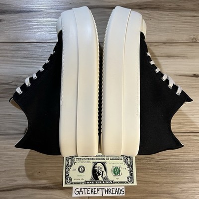 Rick Owens DRKSHDW Double Bumper Ramones Low Cotton Canvas Sneaker EU 45 / US 12