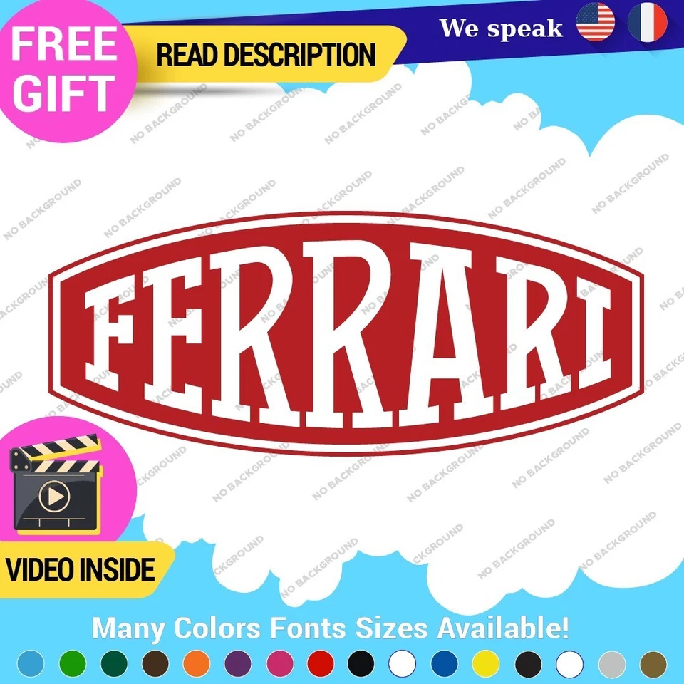 Fits Ferrari Vintage Decals Stickers Vinyl Die Oval Sports Cars Racing Formula 1 Foto 2 de 4