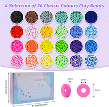 Friendship Bracelet Kit, 2 Boxs 7300Pcs Clay Beads for Bracelet Making Kit wi...