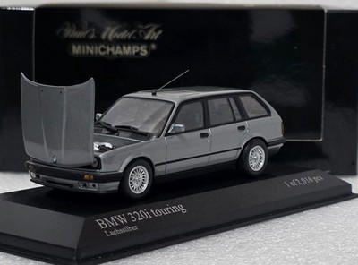 レア ギミックあり 320i ツーリングE30 ミニチャンプス 1/43 BMW 3-series Break 320i Touring (E30) 1989 Silver 1:43 Minichamps