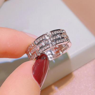 Elegant Cubic Zircon 925 Silver Filled Ring Women Jewelry Wedding Gift Sz 6-10