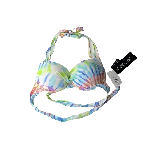 California Waves Tie-Dye Underwire Push-Up Bikini Top, Size Medium - Image 3 of 4