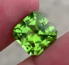 VS 12.28 CT Natural Green Peridot Gemstone Asscher Cut From Pakistan