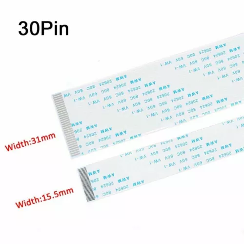 30Pin FFC Flexible Flat Cable Ribbon 0.5 / 1.0mm Pitch AWM 20624 Length 6 - 40CM