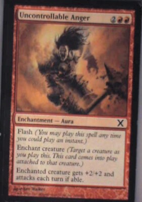 Uncontrollable Anger - 10th Edition: #244, Magic: The Gathering Lp R99