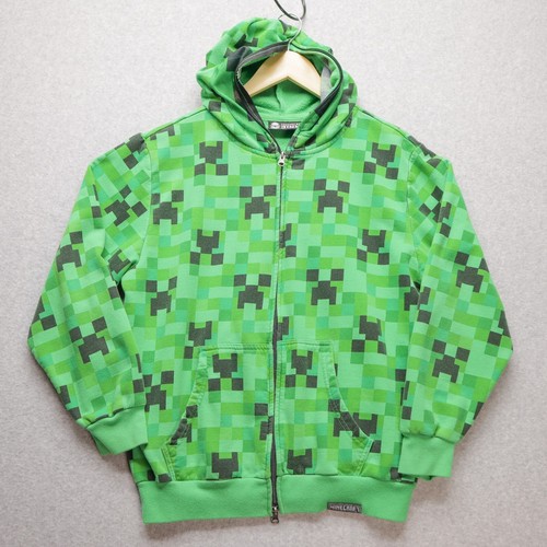Minecraft Designed by Jinx Size Youth XL Full Zip Up 2-Way Hooded Creeper Jacket - Picture 2 of 16