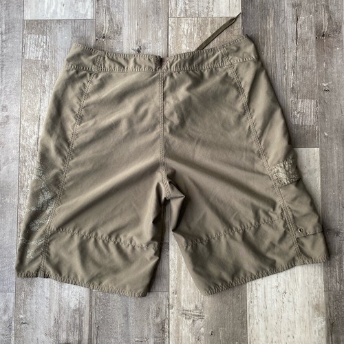 Vintage Nike ACG Swim Trunks Size Men's 36 Olive Green Polyester W/ Pockets - Picture 2 of 10