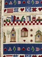 Bird House Cotton Fabric ABC Books Oakhurst Country Granny Core Shy 2yd