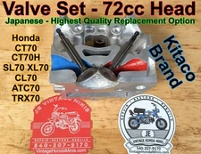 Valves - 72cc Japanese Kitaco Set - Honda CT70 CT70H SL70 XL70 CL70 ATC70 TRX70