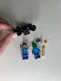 LEGO Minecraft Set# 21113 "THE CAVE" Spider Complete w/ Instructions & MINIFIGS