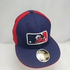 Vintage Cleveland Indians MLB New Era Original 100% Wool Fitted Hat Cap Sz 7 3/8