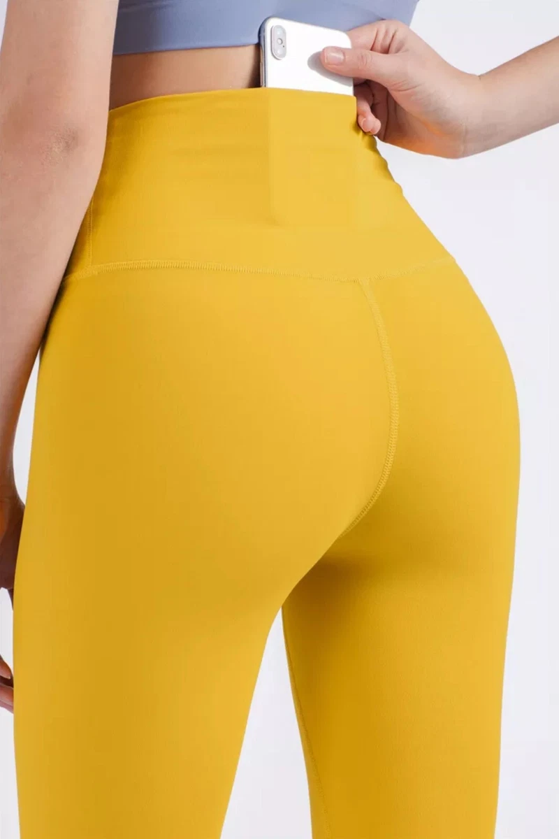 Women High Waist Gym Leggings With Pocket Fitness Sports Running Soft Yoga Pants