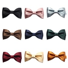 Men Solid Bow Neck Tie Wedding Party Groom Suit Tuxedo Shirt Business Bowtie