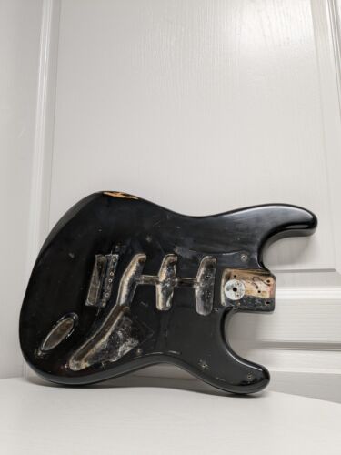 Vintage 1974 Fender Stratocaster Guitar Body Black 3 Bolt Strat '74 Relic